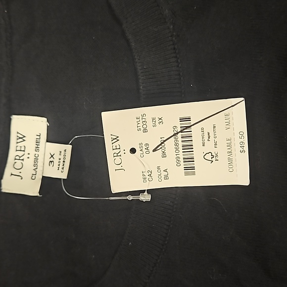 J.Crew, NWT, Classic Shell,3X,Black - Picture 4 of 5